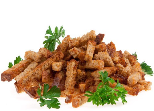 Сухарики и зелень